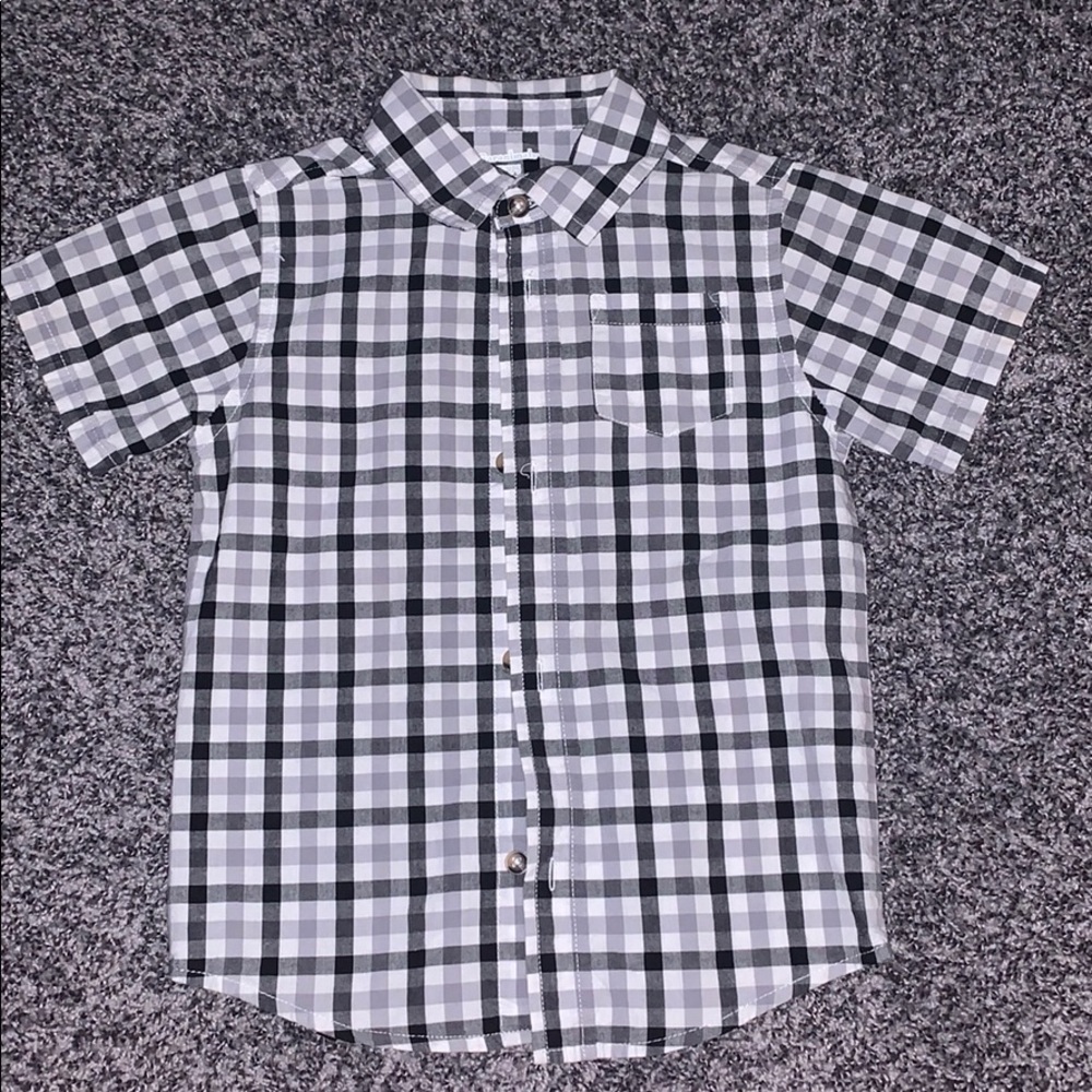 Boys short sleeve plaid polo
